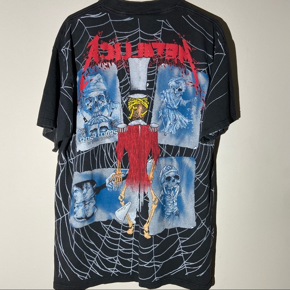 Vintage 1992 Metallica Damage Inc. Pushead Design All Over Print AOP Shirt - Picture 2 of 8